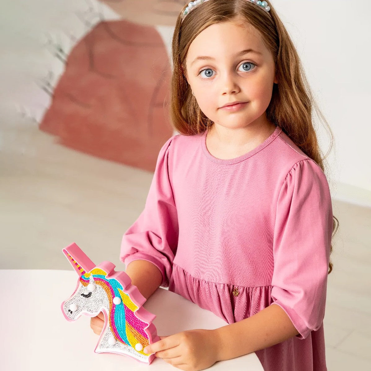 Diamantmålning Lampa för Barn i LED - Enhörning