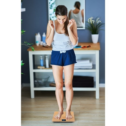 Digital Badrumsvåg i Bambu med LED-display