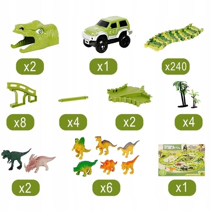 Dinosaurie Bilbana för Barn - 240-Delar