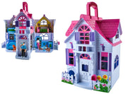 Dockhus / Dockskåp - Leksakshus för Barn - Med möbler & familj