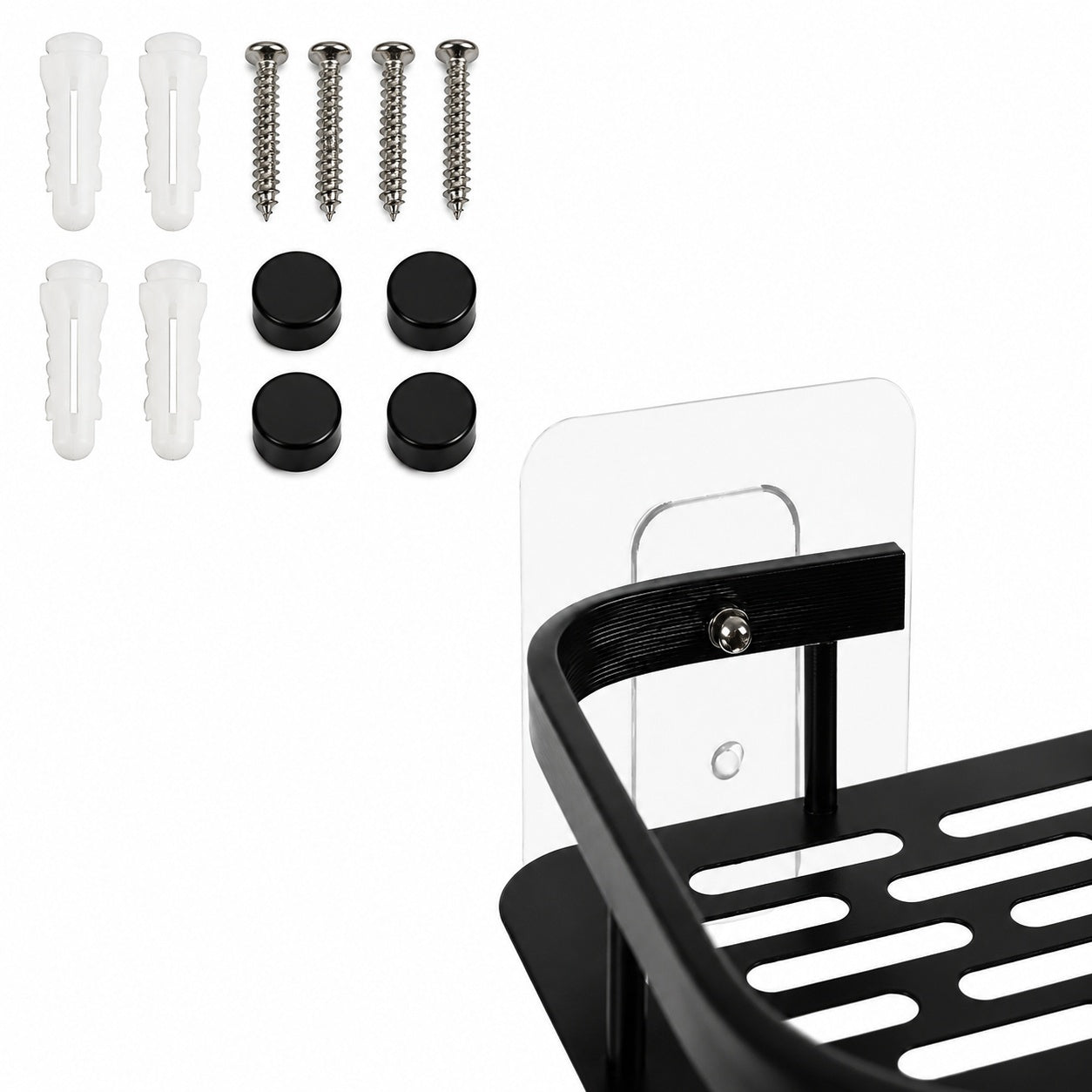 Duschhylla för badrum i aluminium – 2-pack
