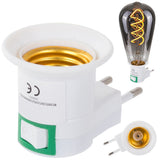 Eluttag Adapter för Glödlampa - E27