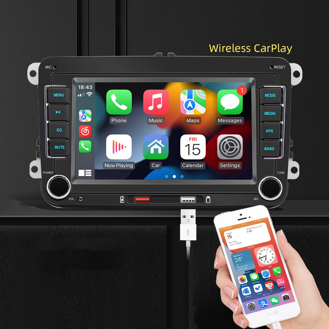 F9070W Bilradio / CarPlay & Android Auto – 7 Tum för Volkswagen
