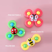 Fidget Spinner med Sugkopp för Barn - 3-Pack