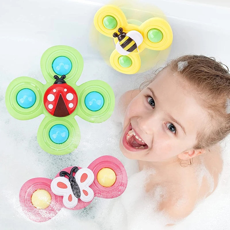 Fidget Spinner med Sugkopp för Barn - 3-Pack