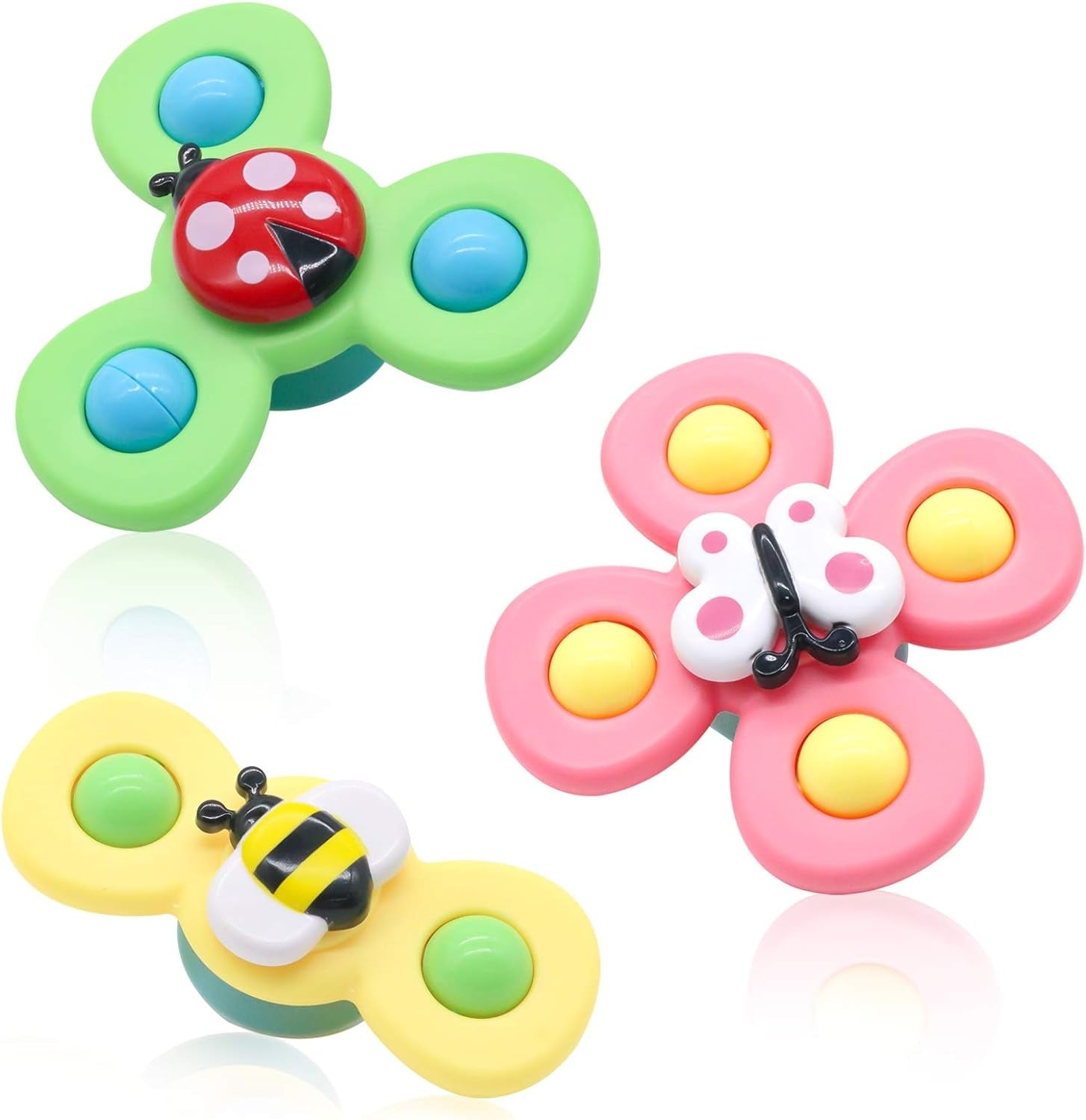 Fidget Spinner med Sugkopp för Barn - 3-Pack
