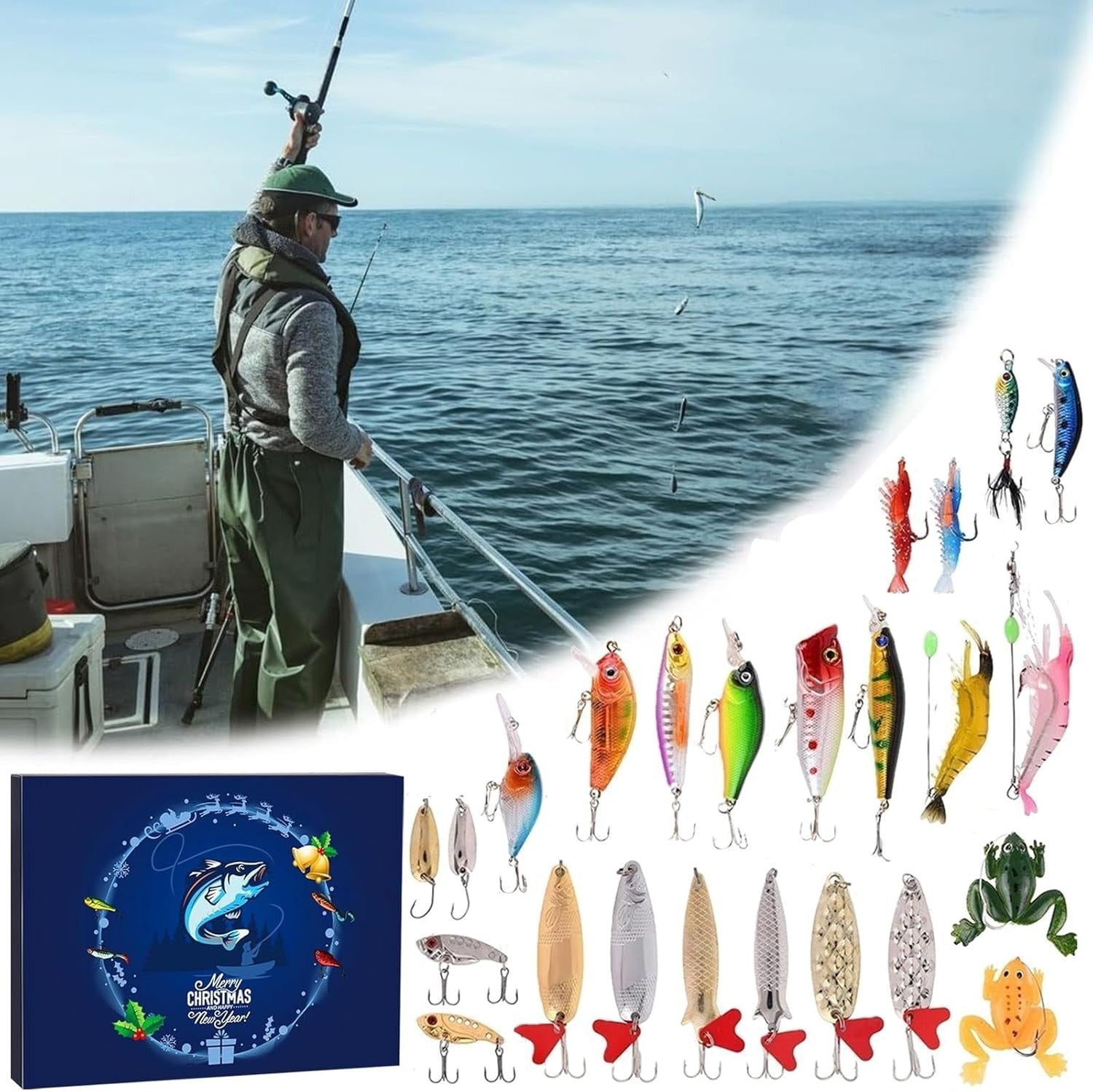 Fiskebeten & Wobblers - 24 fiskedrag i Julkalender