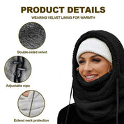 Fleece Balaklava med Huva – Justerbar och Vindskyddande