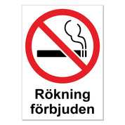 Förbudsskylt Rökning Förbjuden - Välj Variant!
