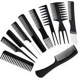 Frisörkammar Set / Hårkam Kit - (10 delar)