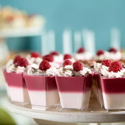 Fyrkantiga plastbägare för mousse och dessert – 160 ml