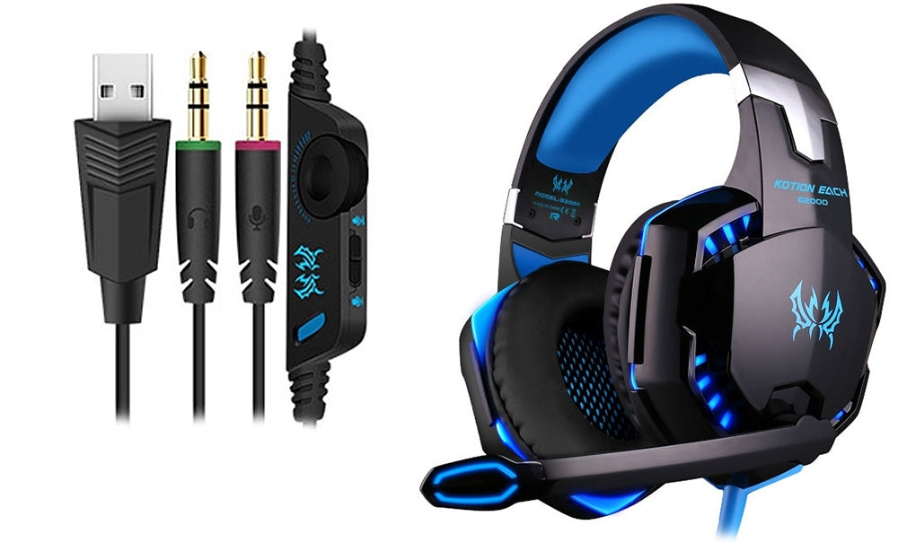 Gaming Headset - PC / Hörlurar Kotion Each G2000 med LED