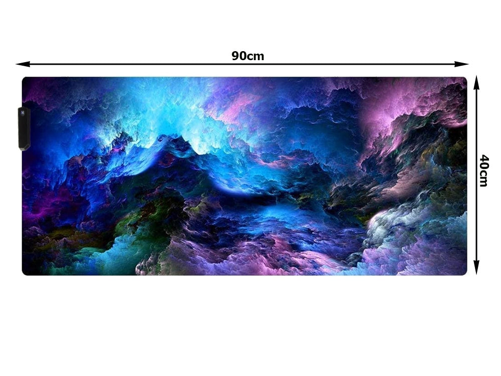 Gamingmusmatta med RGB LED-ljus - 90x40cm