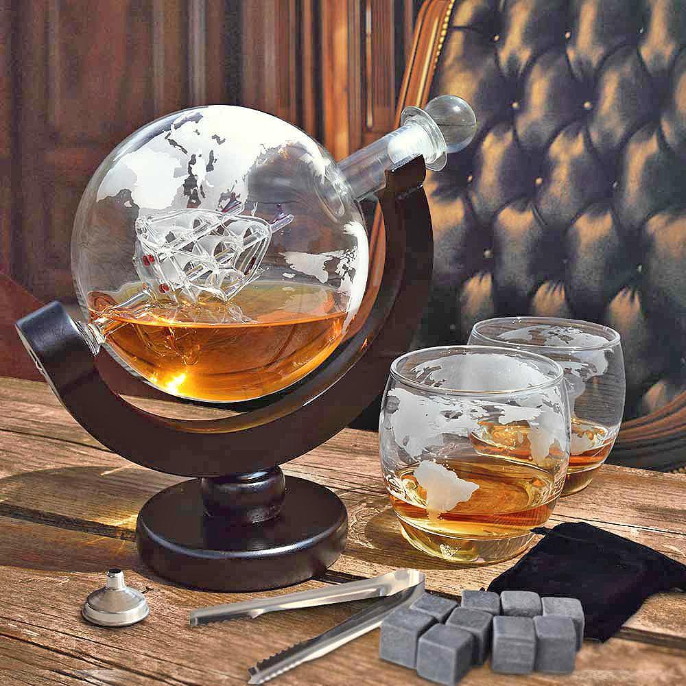 Glob Karaff Set - Whiskeyglas & Whiskystenar - 850 ml - Whiskey