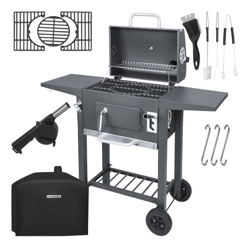 Grill / Kolgrill med Tillbehör - 105x110x50cm