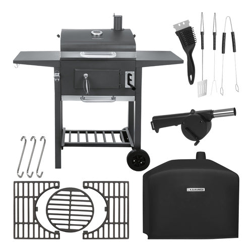 Grill / Kolgrill med Tillbehör - 105x110x50cm