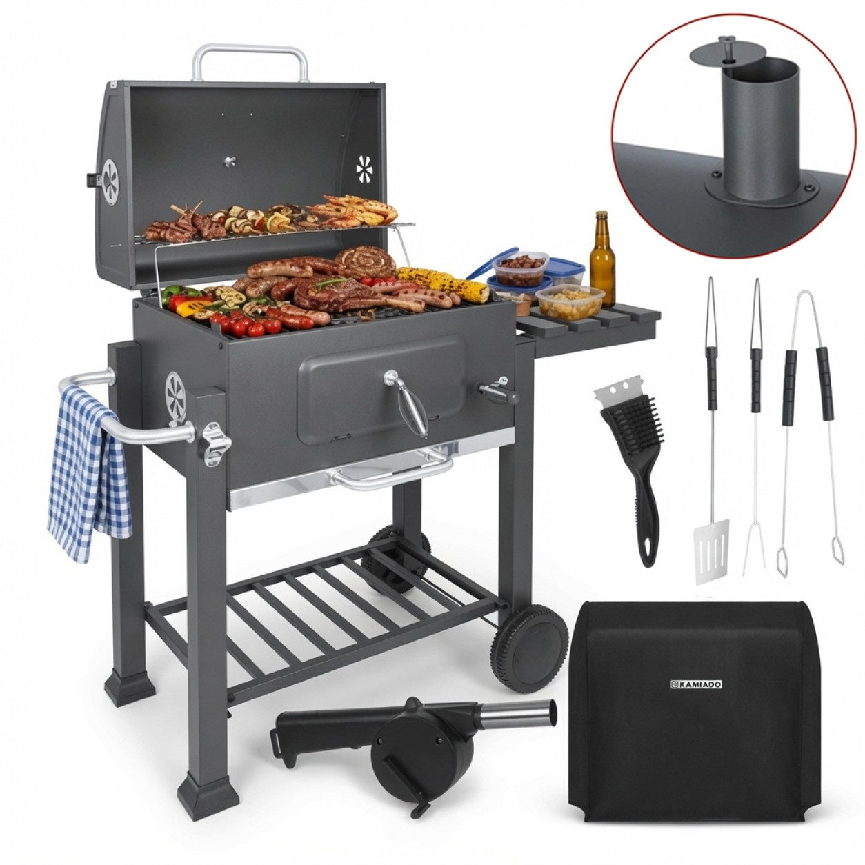 Grill / Kulgrill med tilbehør - 116x55x120cm