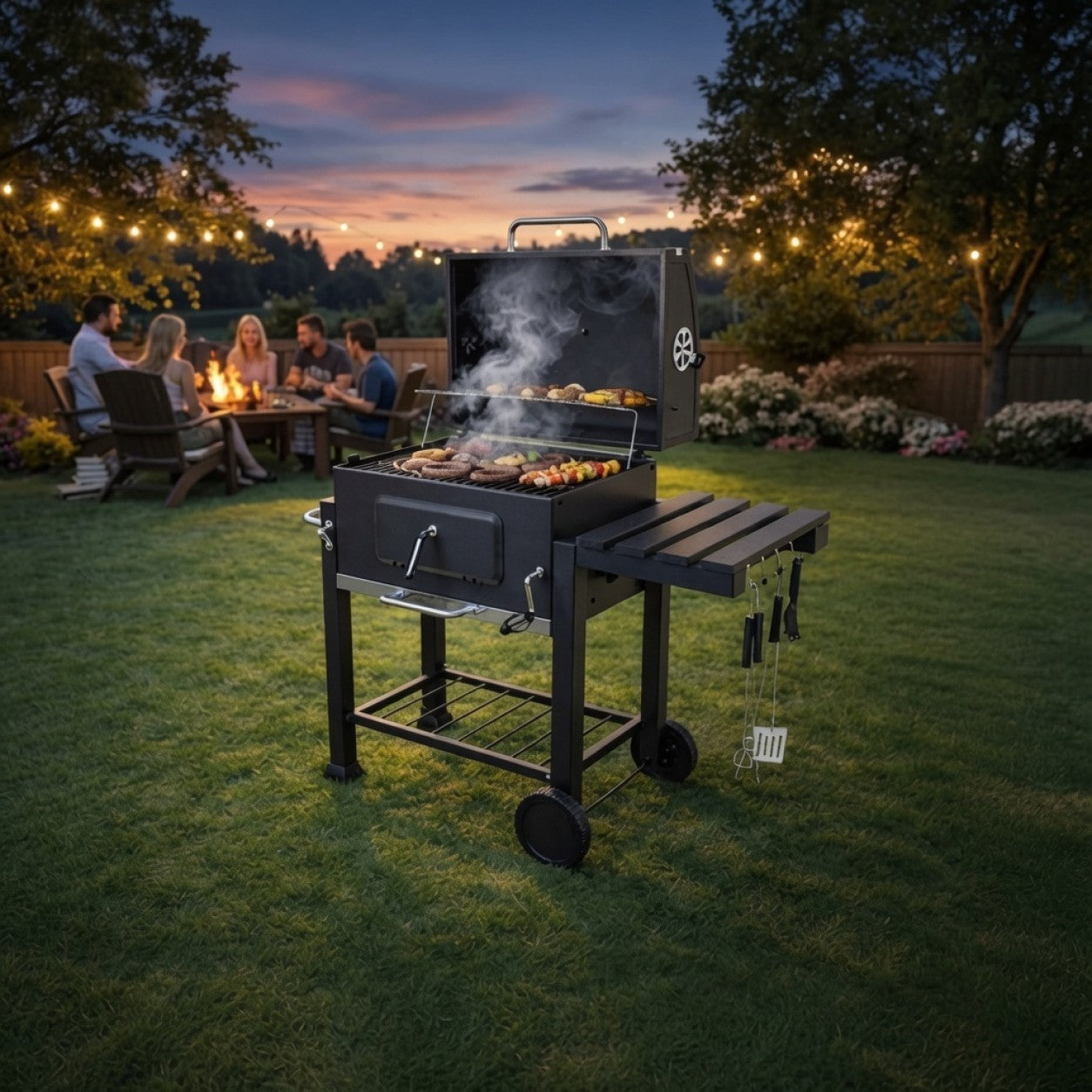 Grill / Kulgrill med tilbehør - 116x55x120cm