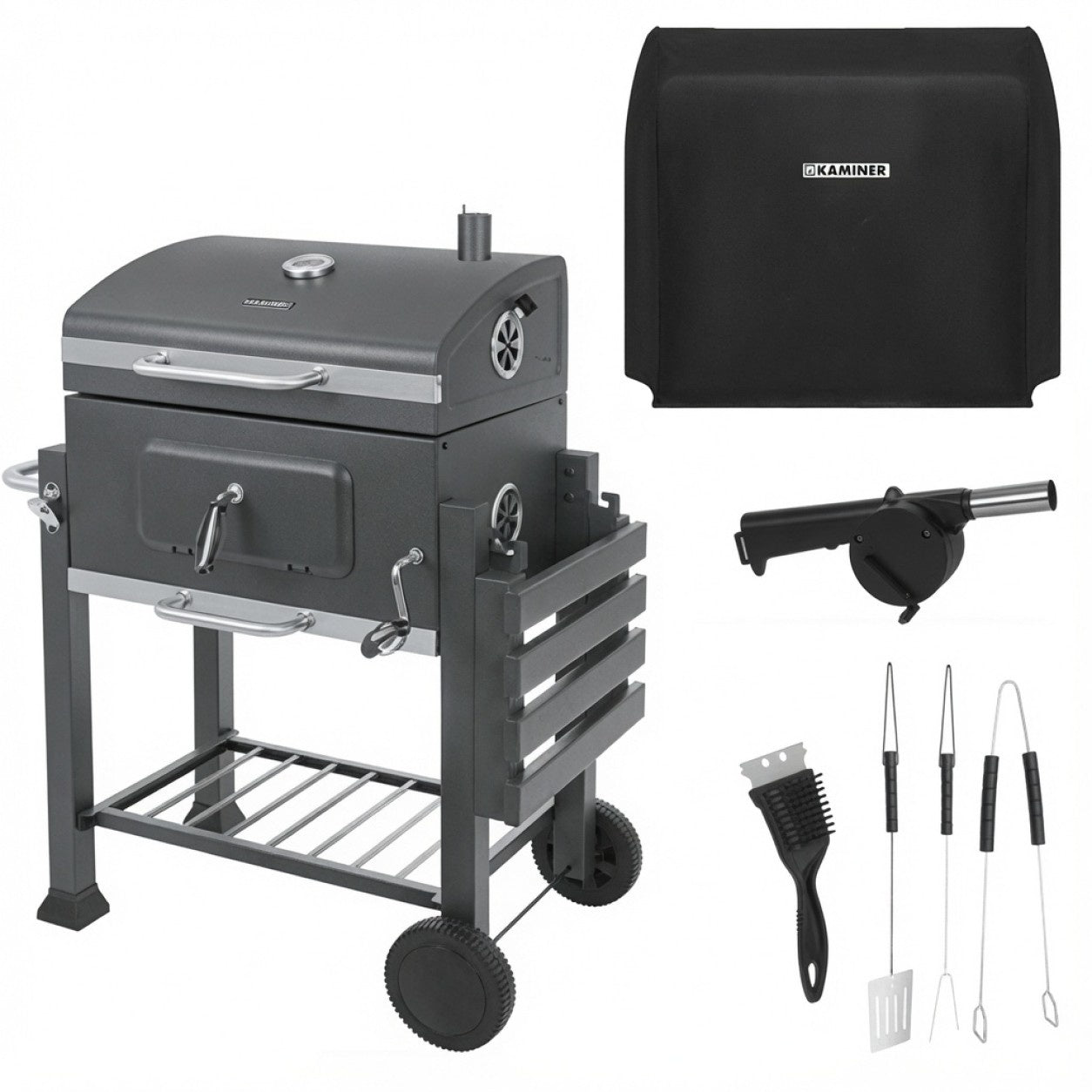 Grill / Kulgrill med tilbehør - 116x55x120cm