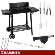 Grill / Kolgrill med Tillbehör - 93x41x86cm