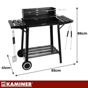 Grill / Kolgrill med Tillbehör - 93x41x86cm