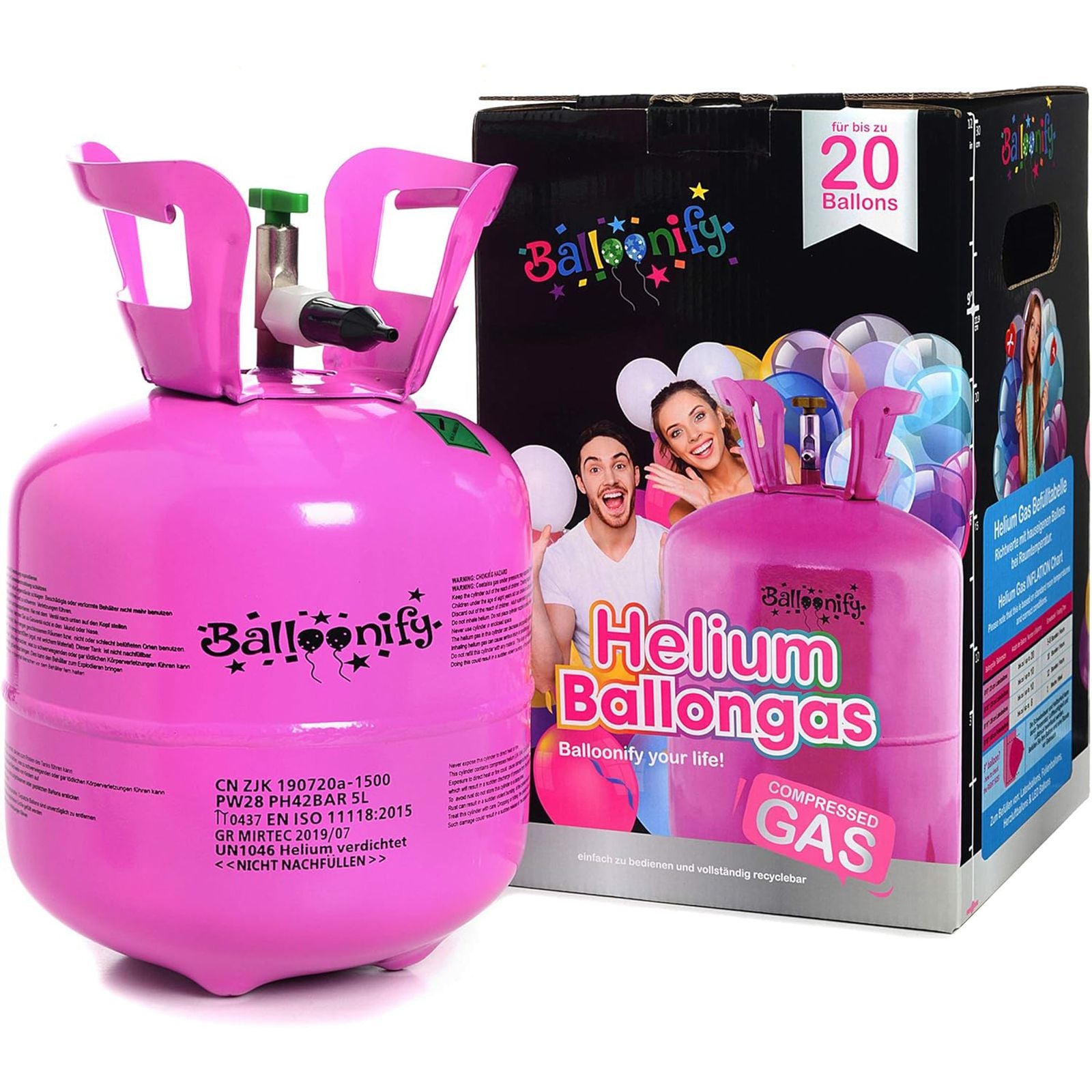 Helium på Tub till Ballonger – Upp till 20 Ballonger