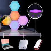 Hexagon Vägglampa / LED lampa i 6 moduler - Fjärrstyrd