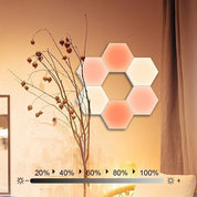 Hexagon Vägglampa / LED lampa i 6 moduler - Fjärrstyrd