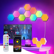 Hexagon Vägglampa / LED lampa i 6 moduler - Fjärrstyrd