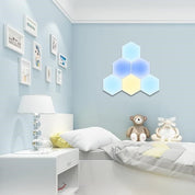Hexagon Vägglampa / LED lampa i 6 moduler - Fjärrstyrd