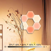 Hexagon Vägglampa / LED lampa i 6 moduler - Fjärrstyrd
