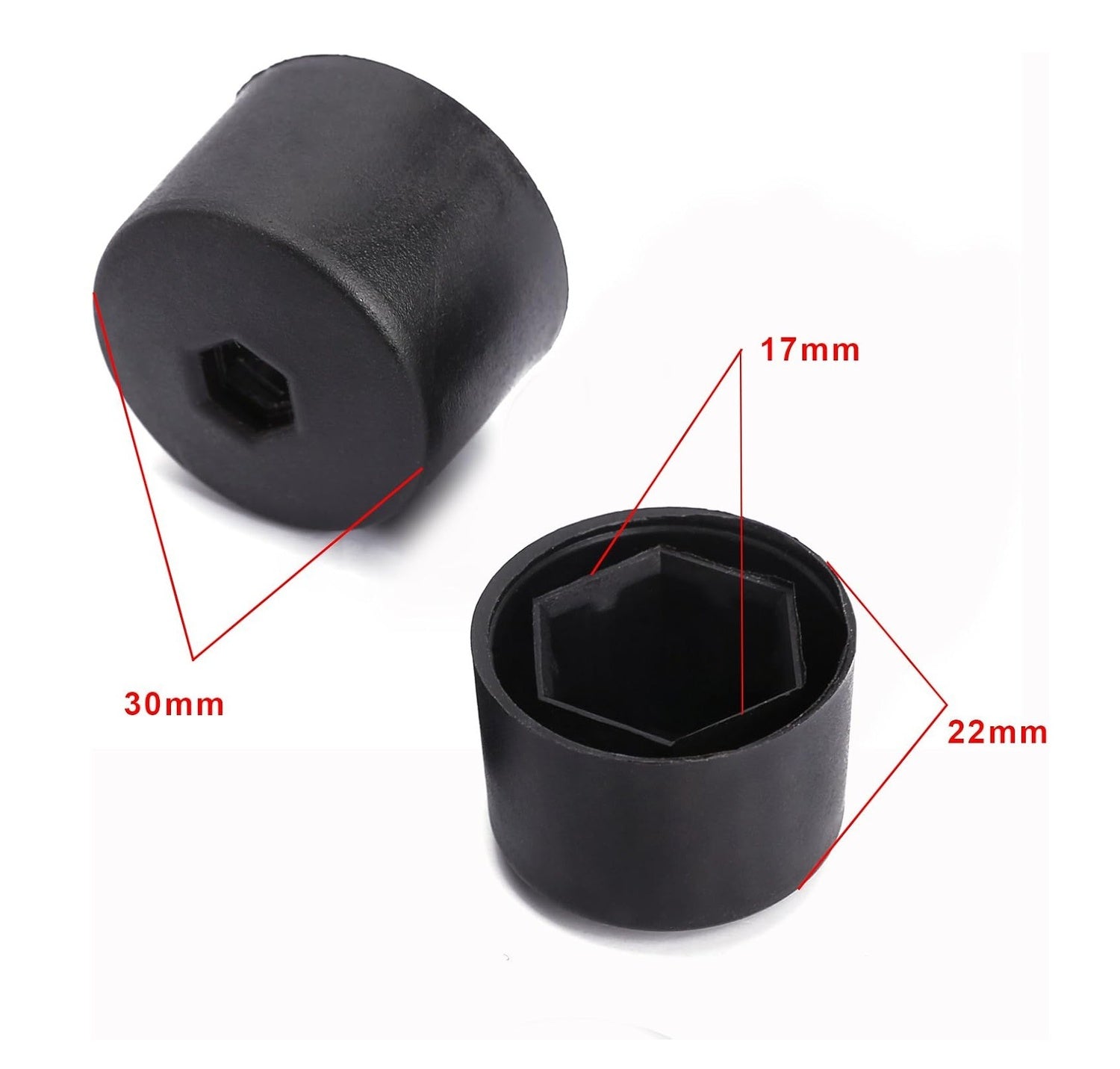 Hjulmutterkåpa / Hjulbultskåpa 17mm - 20-Pack