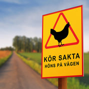 Kör Sakta Höns På Vägen - Skylt / Varningsskylt - Trafikskylt - Välj Variant