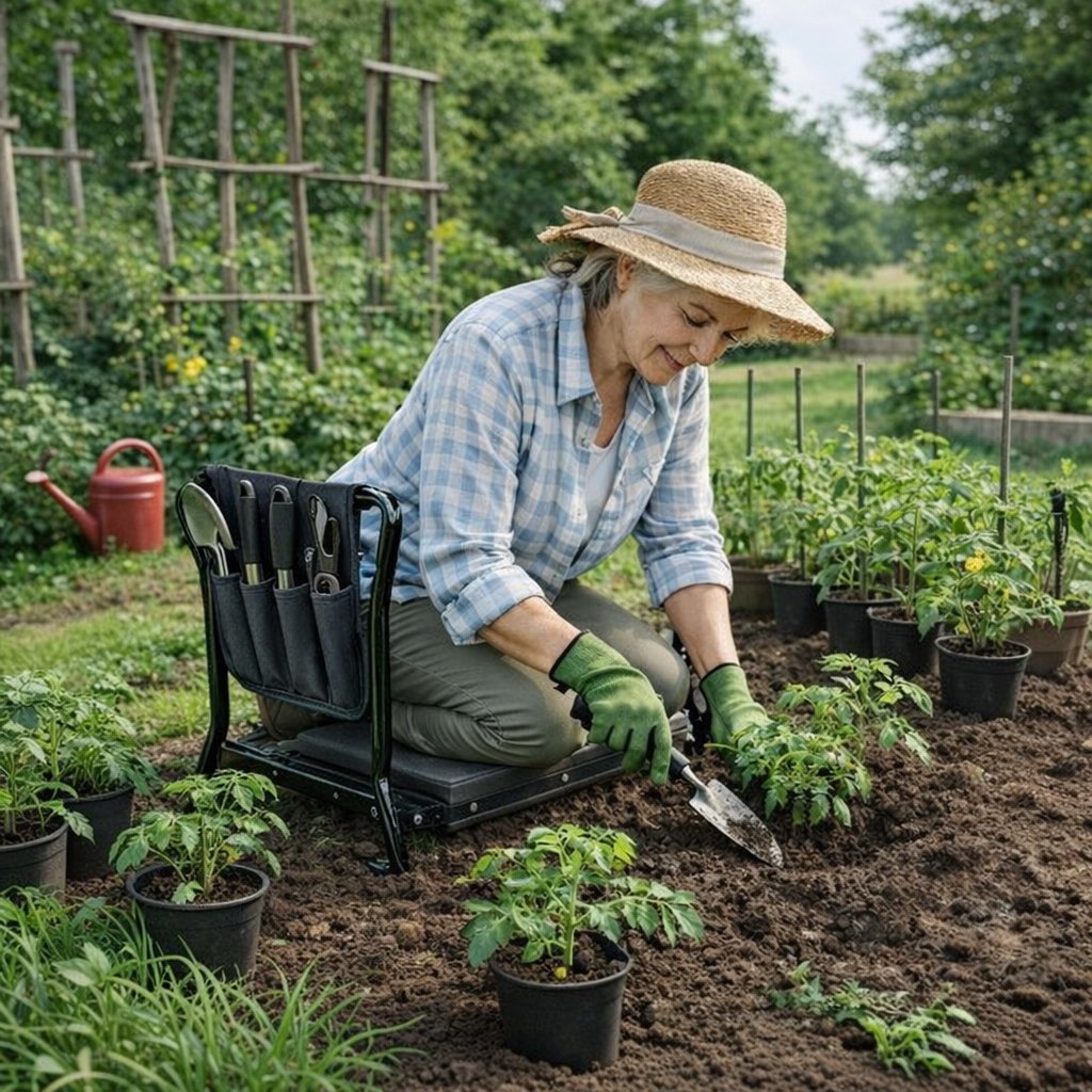 Hopfällbar Knäpall & Sittpall för Trädgården
