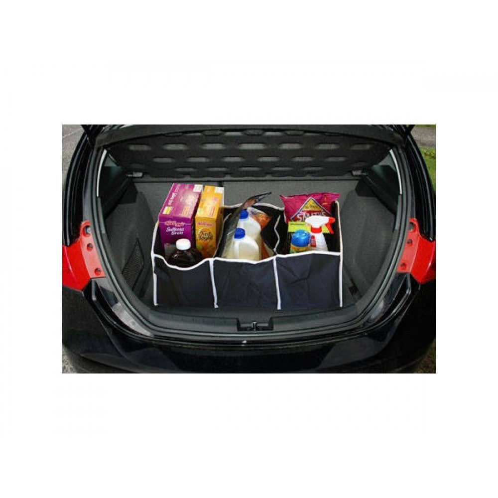 Hopfällbar bilorganiserare med 3 Fack