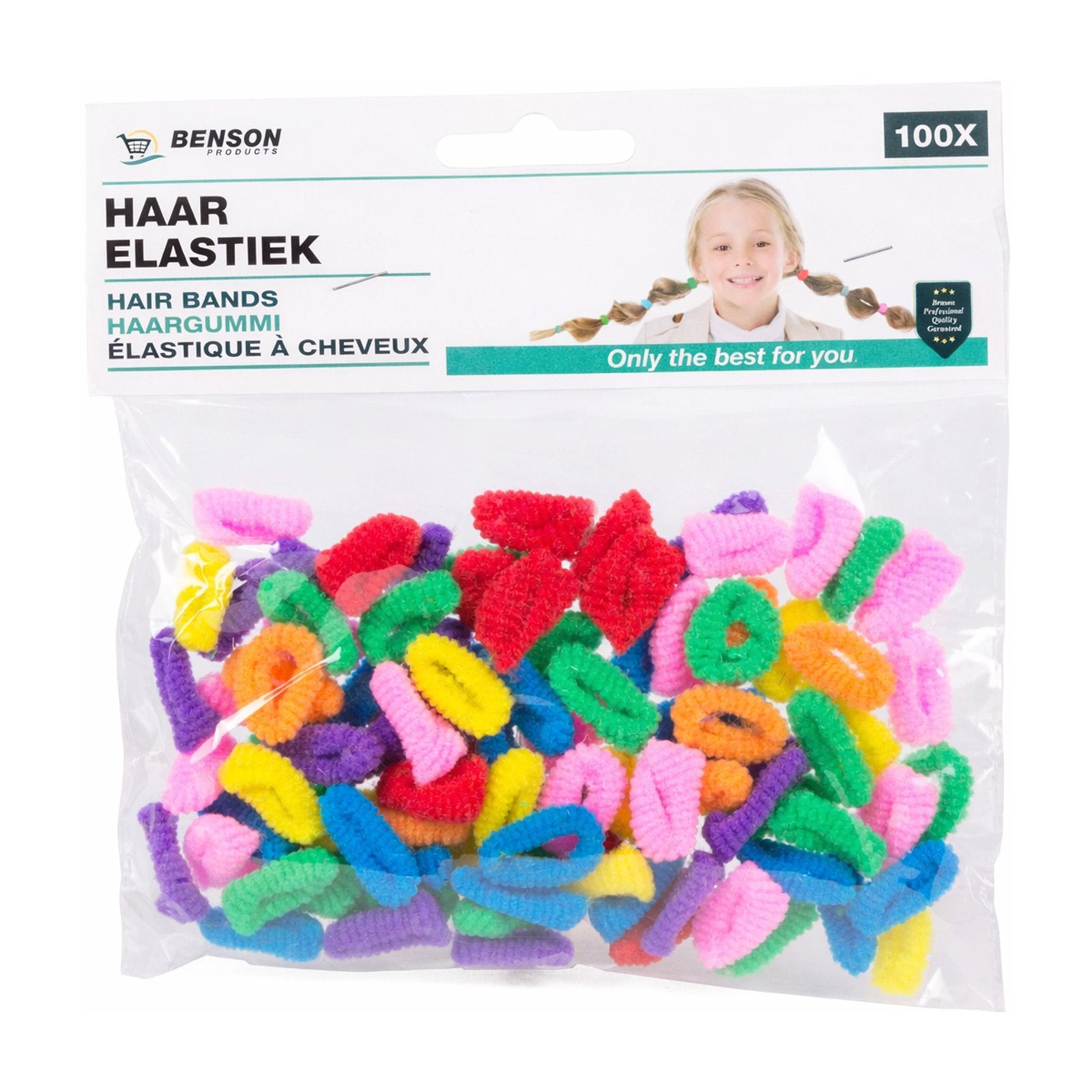 Hårsnoddar - Mjuka - Olika färger Snoddar - 100-pack