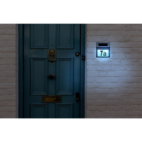 Husnummerskylt med LED - Skylt till Hus / Husnummer - Solcell