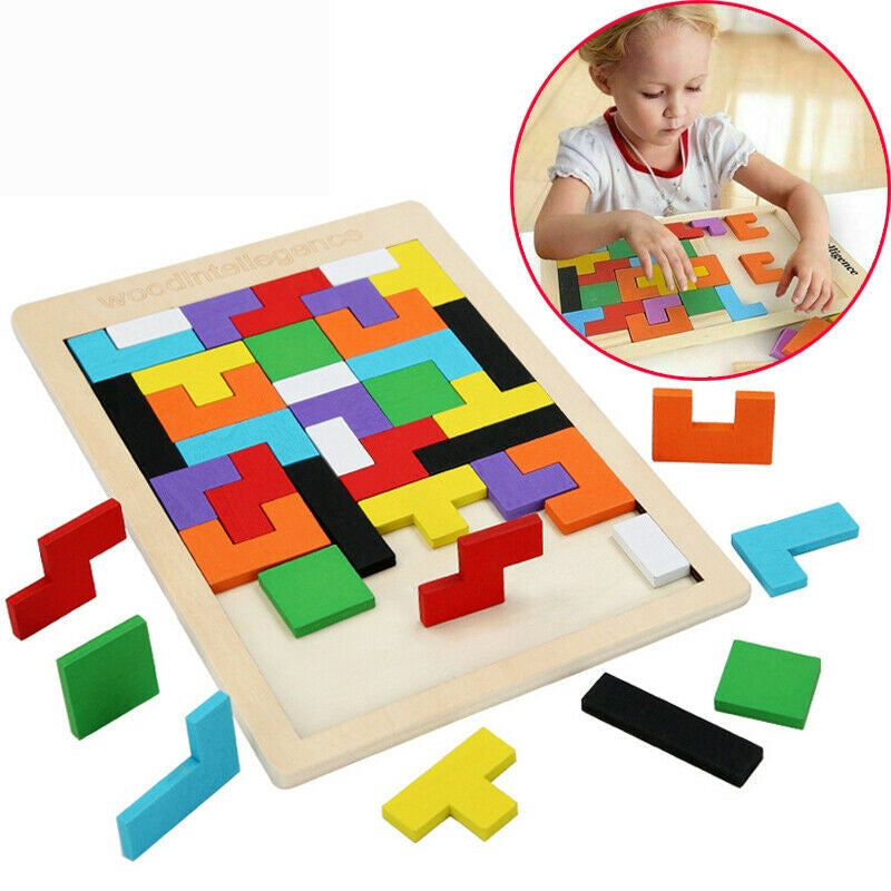 IQ-pussel i Trä för Barn