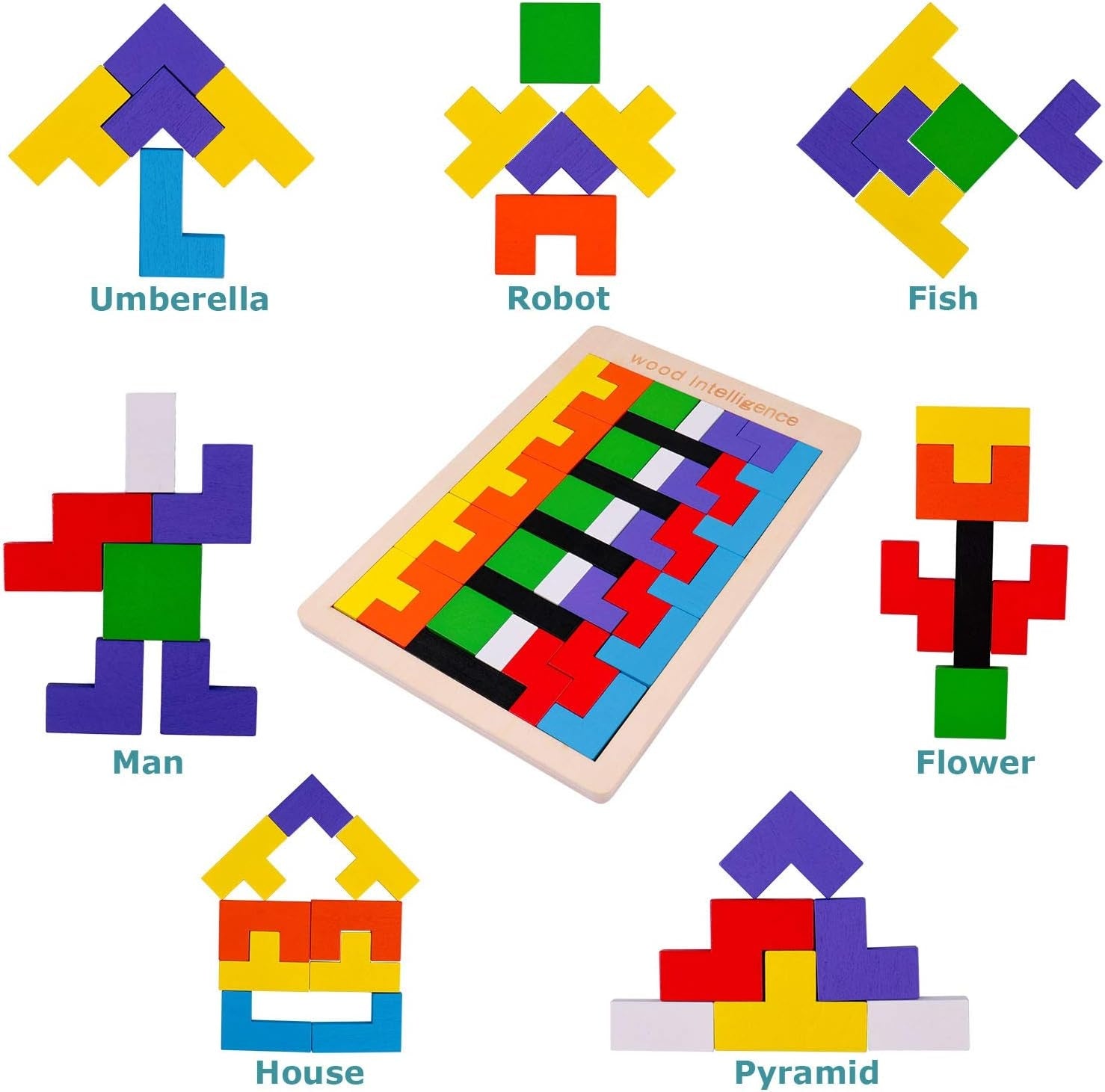 IQ-pussel i Trä för Barn