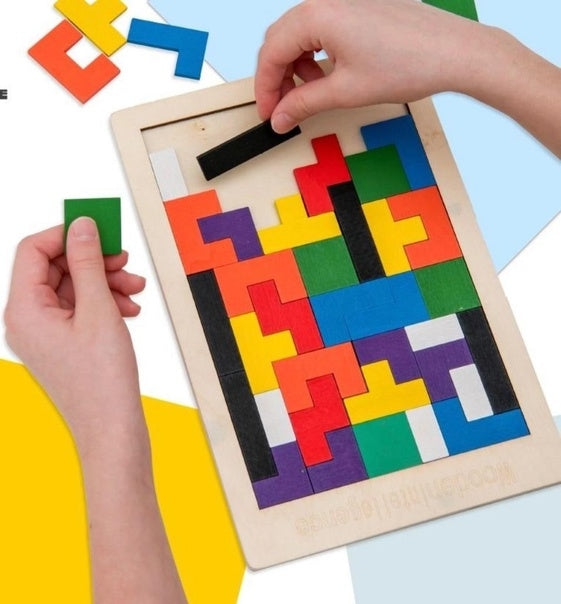 IQ-pussel i Trä för Barn