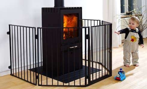 Kaminskydd - Säkerhetsgrind till kamin - Öppen Spis Grind/Skydd