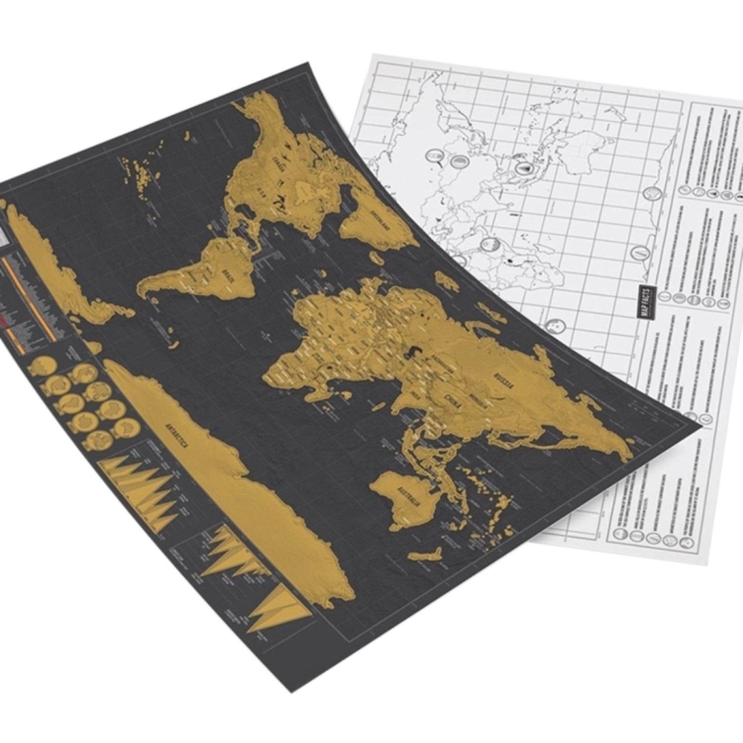 Karta med Skrapa / Scratch Map / Världskarta - 42 x 30 cm