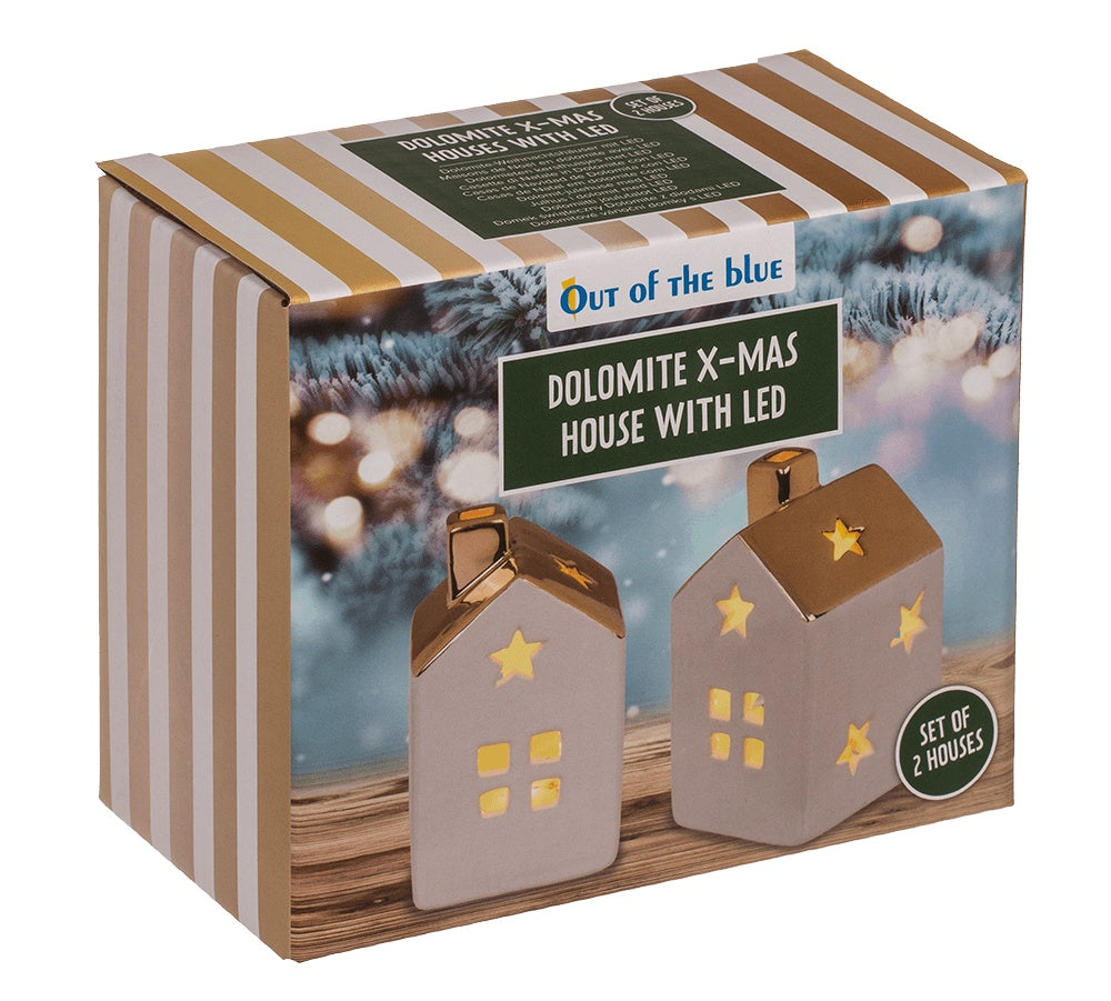 Keramikhus med LED - Juldekoration