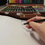 Konstnärsset med Väska - 129-delar - Olje-, vatten- & färgpennor