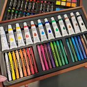 Konstnärsset med Väska - 129-delar - Olje-, vatten- & färgpennor