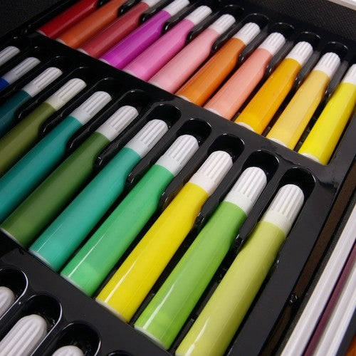 Konstnärsset med Väska Unicorn - 145-delar - Pennor & färger