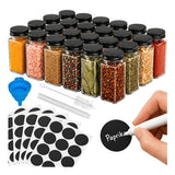 Kryddburkar Glas med Etiketter & Tillbehör - 120 ml - 24-Pack