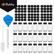 Kryddburkar Glas med Etiketter & Tillbehör - 120 ml - 24-Pack