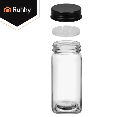 Kryddburkar Glas med Etiketter & Tillbehör - 120 ml - 24-Pack