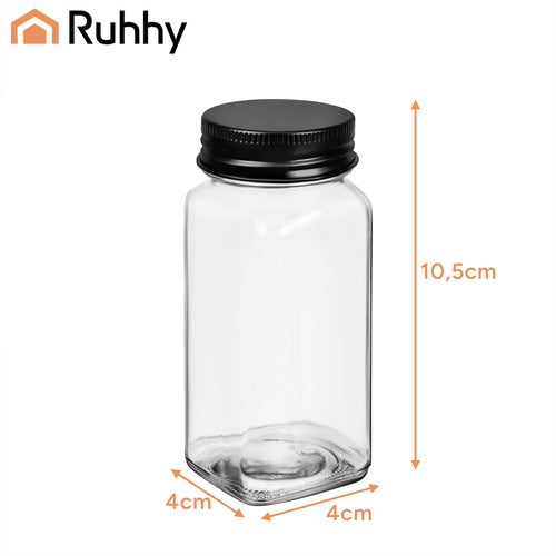 Kryddburkar Glas med Etiketter & Tillbehör - 120 ml - 24-Pack